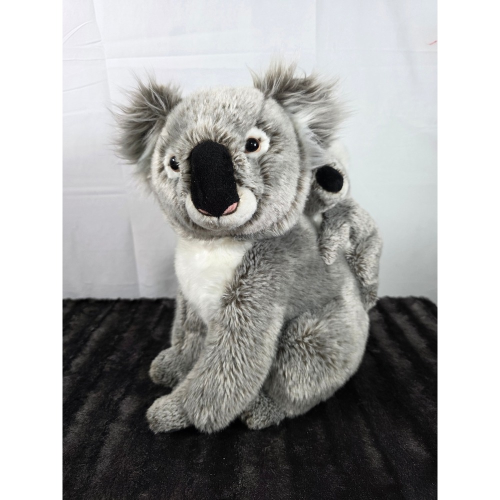 National Geographic Koala Mother and Joey Plush Stuffed Animal Venturelli Grey